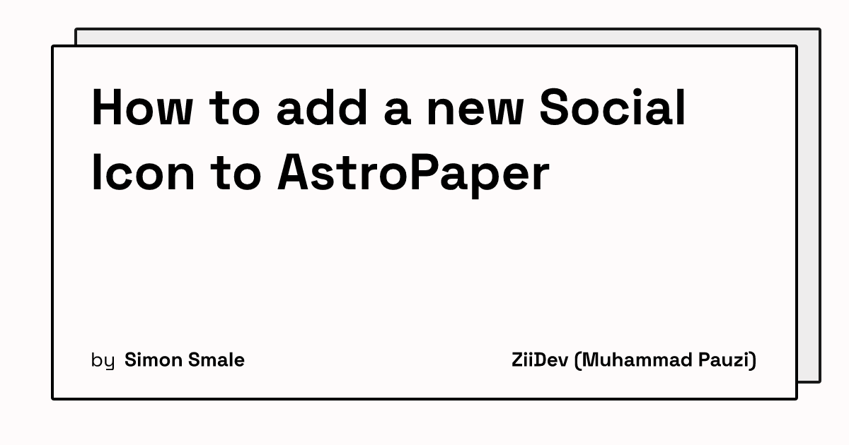 How to add a new Social Icon to AstroPaper's thumbnail